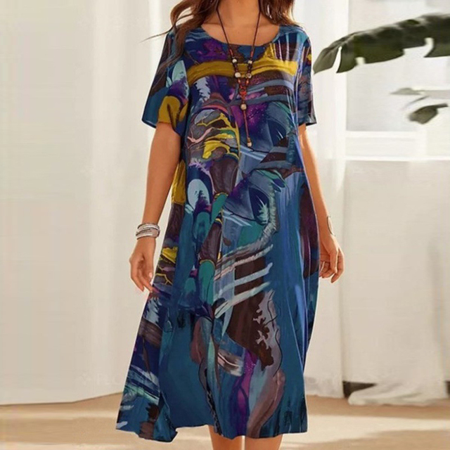 Serafina | Robe midi élégante avec imprimé abstrait