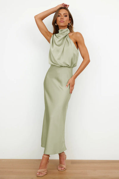 Lydia | Robe longue à col halter