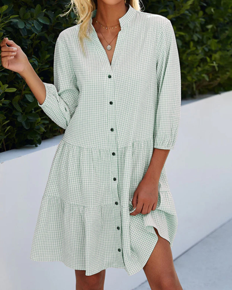 Suzanne - Robe à manches longues 100% coton avec une coupe fluide