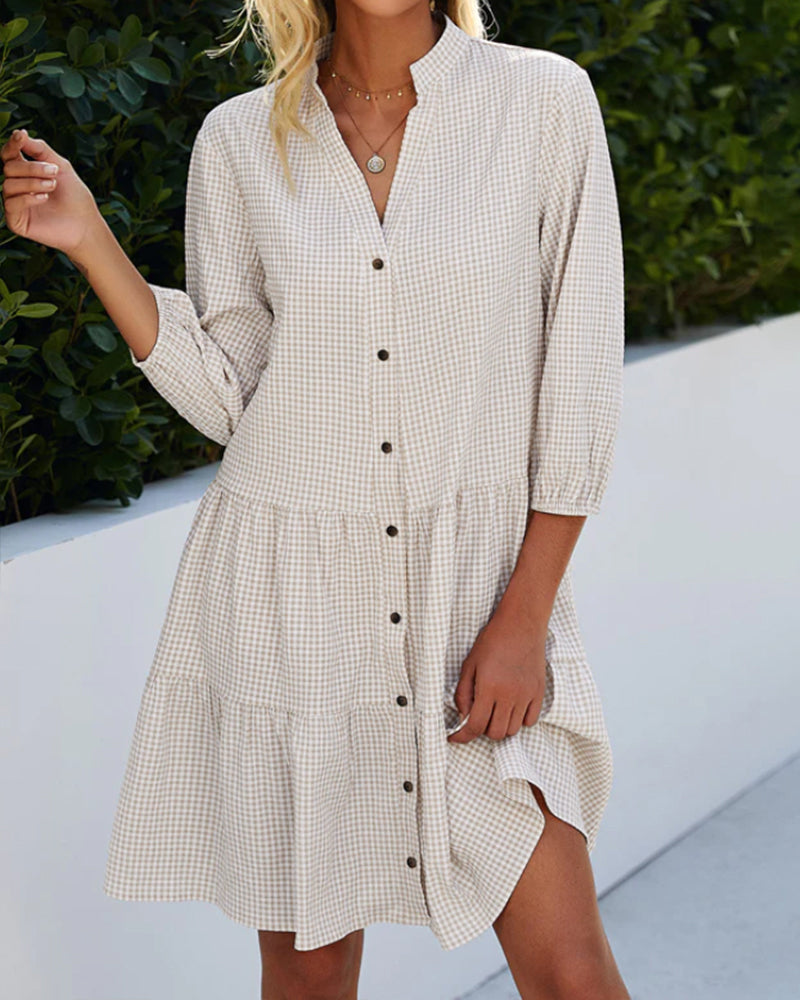Suzanne - Robe à manches longues 100% coton avec une coupe fluide