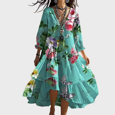 Shanae – Robe Midi Élégante Avec Imprimé Floral