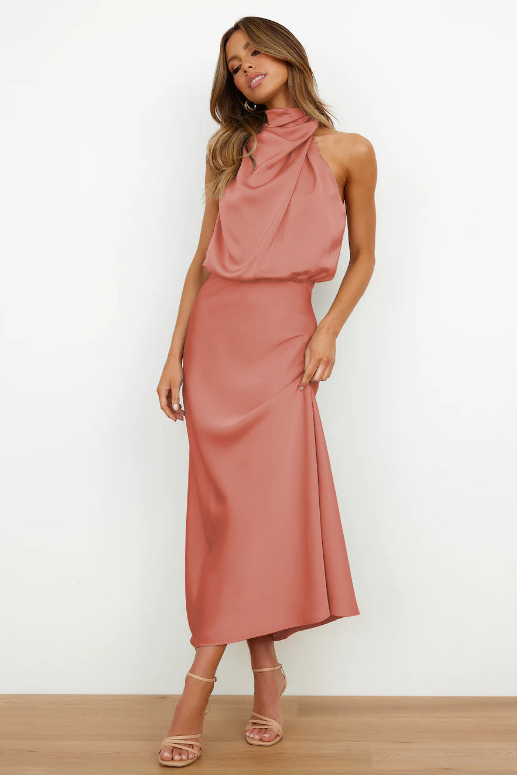 Lydia | Robe longue à col halter