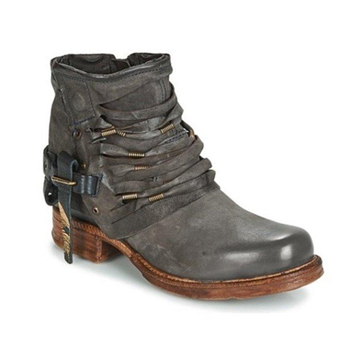 Joséphine – Bottines Rétro Avec Talon Bloc Et Fermeture Éclair