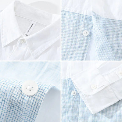 Deacon - Chemise en lin - Patchwork élégant - Hommes