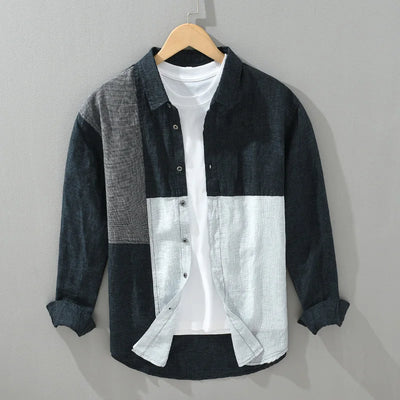 Deacon - Chemise en lin - Patchwork élégant - Hommes