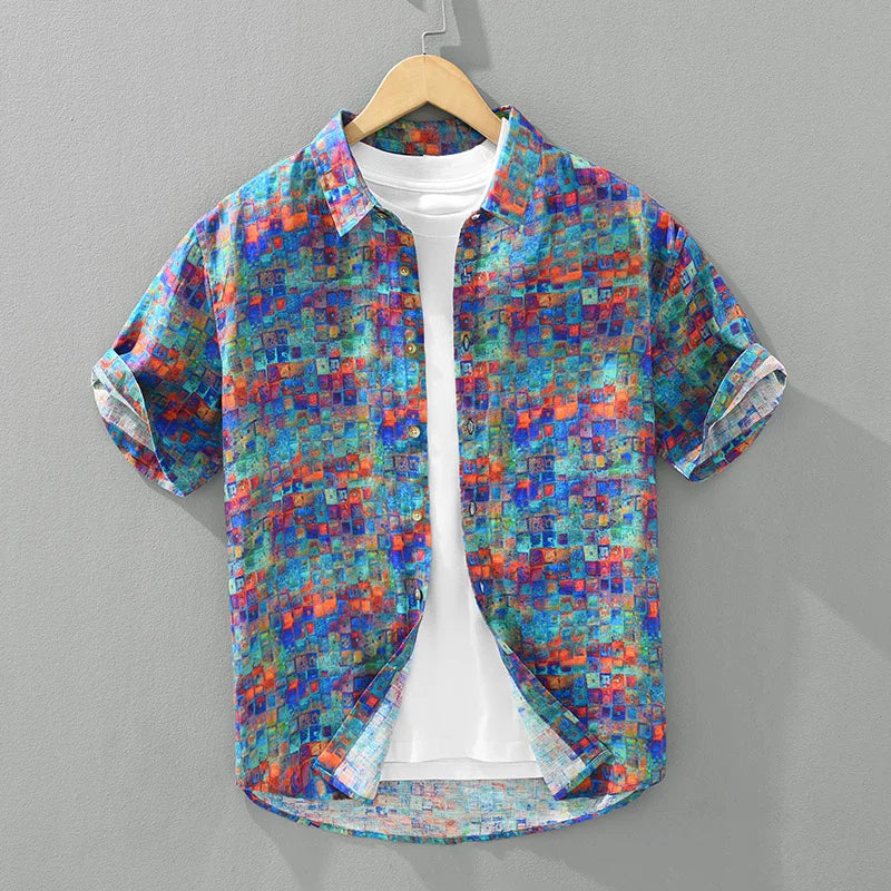 Tjerk - Chemise en Lin Imprimée - Stylé - Hommes