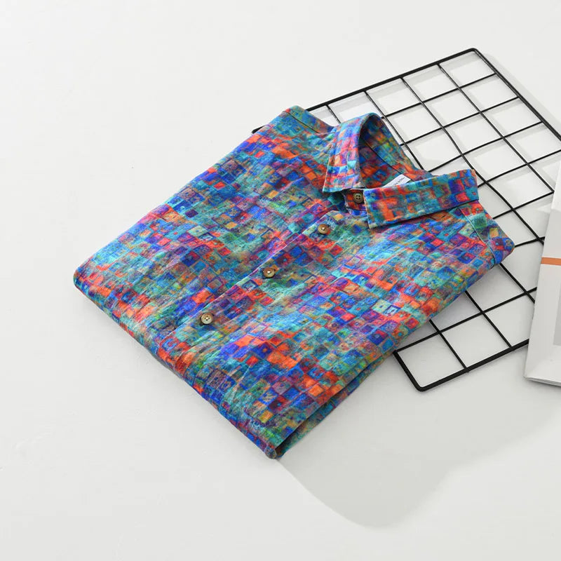 Tjerk - Chemise en Lin Imprimée - Stylé - Hommes