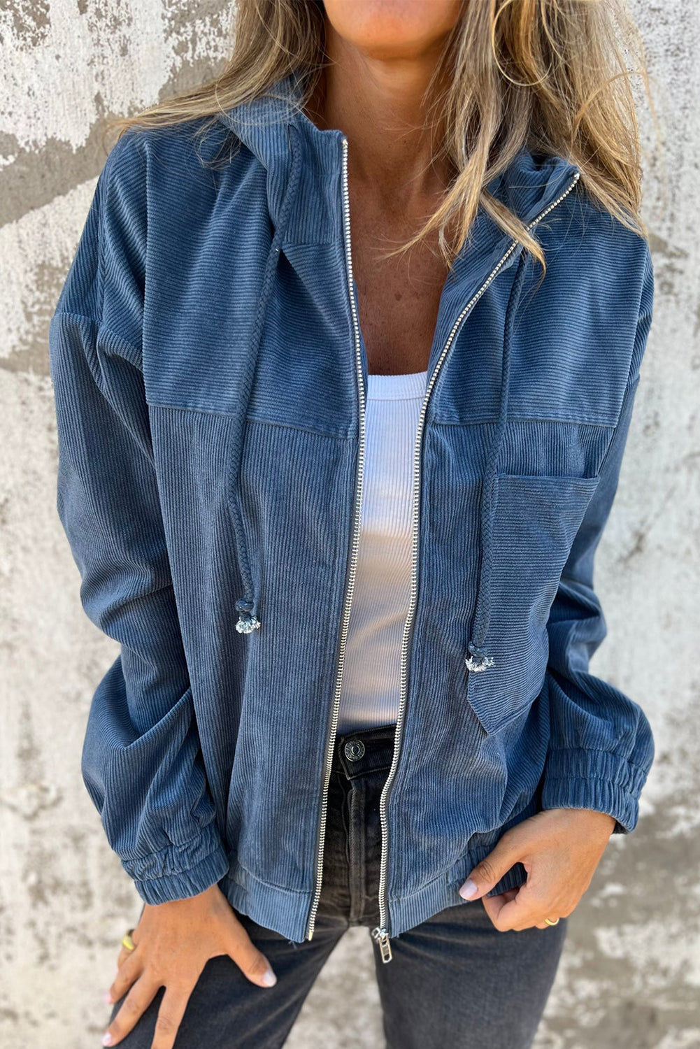 Fiona – Veste En Velours Côtelé Décontractée Avec Capuche Pour Un Style Relax