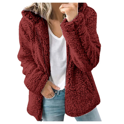 Camille - Veste En Peluche Avec Capuche Et Fermeture Éclair, Gilet En Fleece