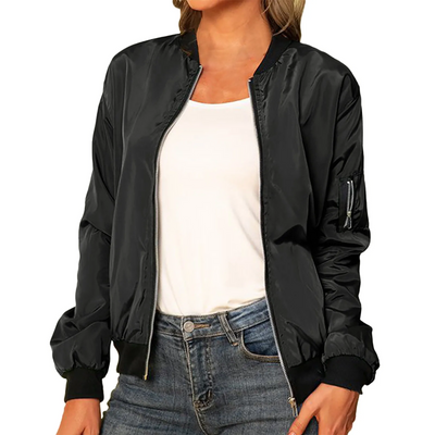 Émilie - Blouson Bomber Léger Avec Fermeture Éclair