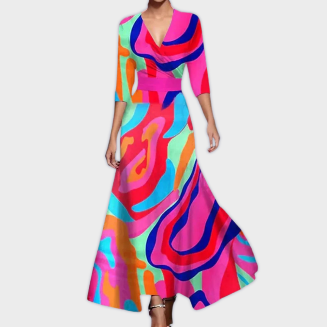 SIMONA – Robe Maxi Large Fleurie