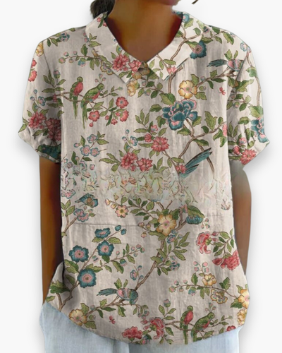 Blouse Florale Décontractée pour Femme | Légère et Libre