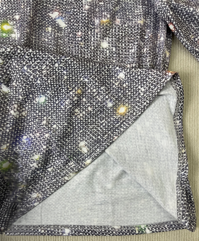 Chloé - Top Argenté Métallique Avec Imprimé Disco Glitter, Col En V Et Manches Longues