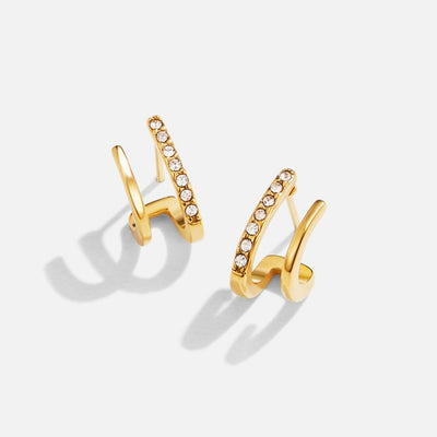 Boucles griffes – Or et cristaux scintillants