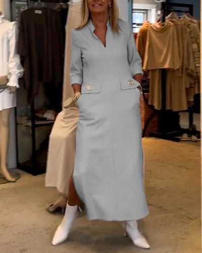Héloïse - Robe Fendue Avec Détails Stylés Pour Un Look Raffiné