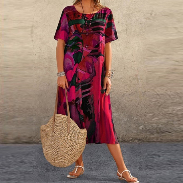 Serafina | Robe midi élégante avec imprimé abstrait