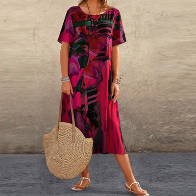 Serafina | Robe midi élégante avec imprimé abstrait