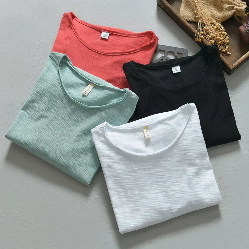 Jef - T-shirt en coton à manches longues - Décontracté - Hommes