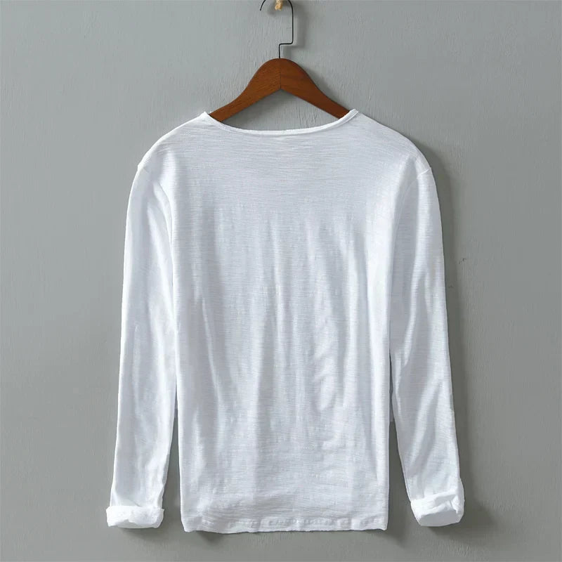 Jef - T-shirt en coton à manches longues - Décontracté - Hommes