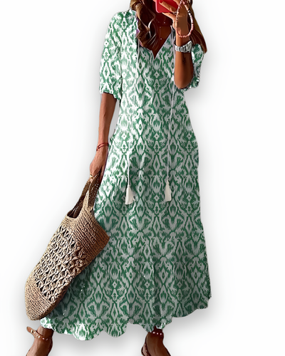 Robe fluide imprimée pour femme | Chic maxi