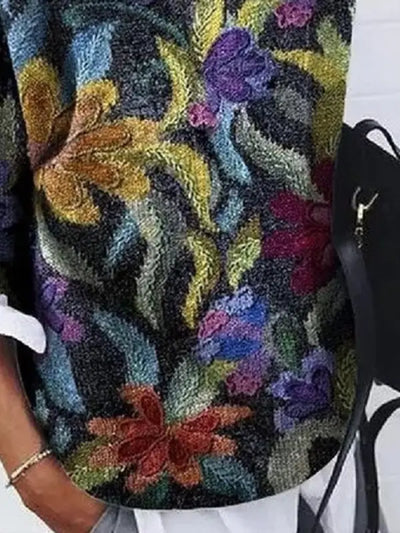 Geneviève - Pull Floral À La Mode