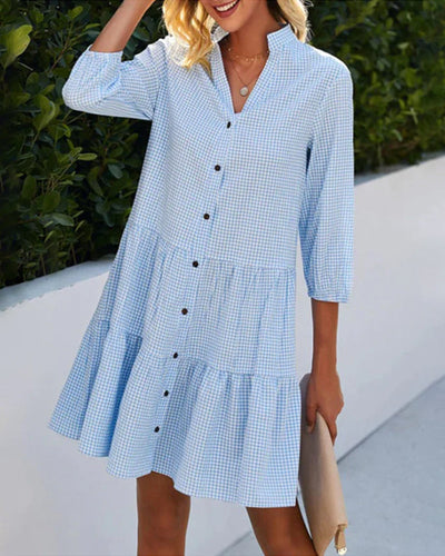 Suzanne - Robe à manches longues 100% coton avec une coupe fluide