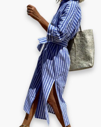 Robe chemise à rayures femme | Maxi élégante