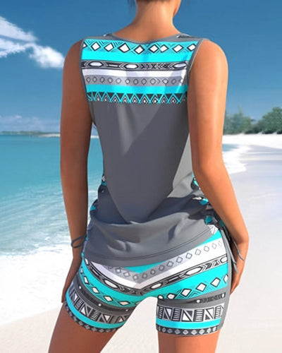 Francine - Tankini À Imprimé Feuillage Avec Tissu Léger