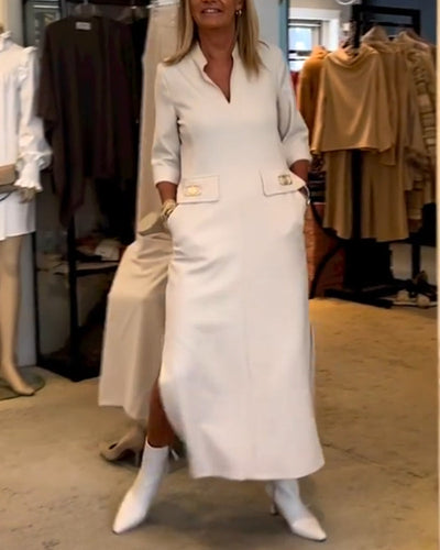 Héloïse - Robe Fendue Avec Détails Stylés Pour Un Look Raffiné