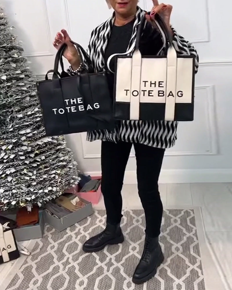 Justine - Sac Fourre-Tout Tendance Avec Coutures Bicolores