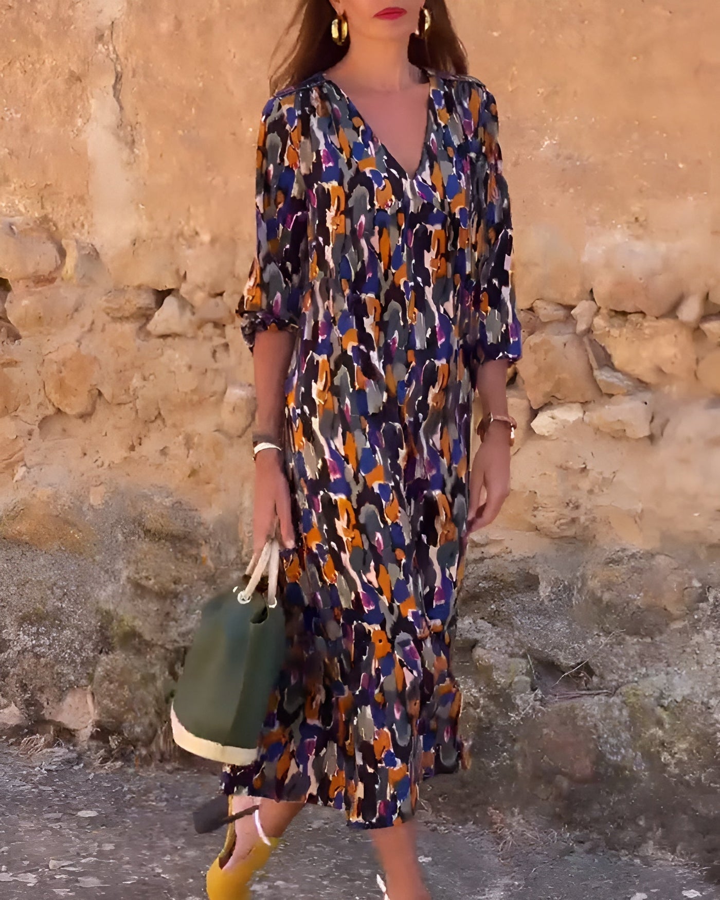 VIOLETTA – Robe Maxi Rétro Élégante