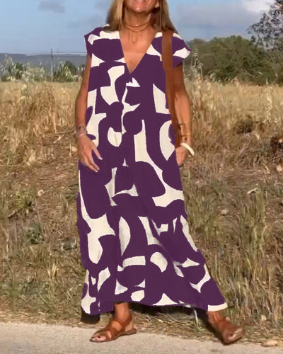 Camille - Robe Avec Imprimé Et Col En V