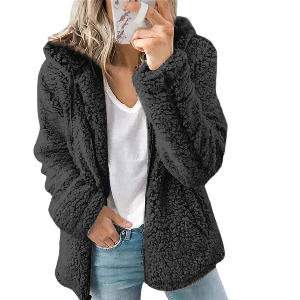 Camille - Veste En Peluche Avec Capuche Et Fermeture Éclair, Gilet En Fleece