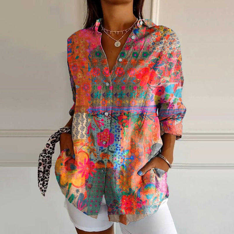 Annika | Blouse colorée avec imprimé ludique