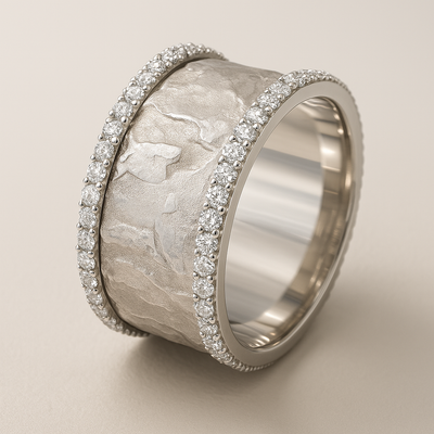 Bague en Zirconia Argenté Vintage