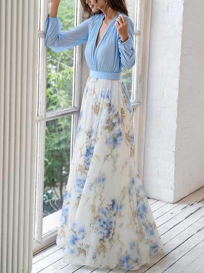 Elena™ - Robe longue élégante avec motif floral