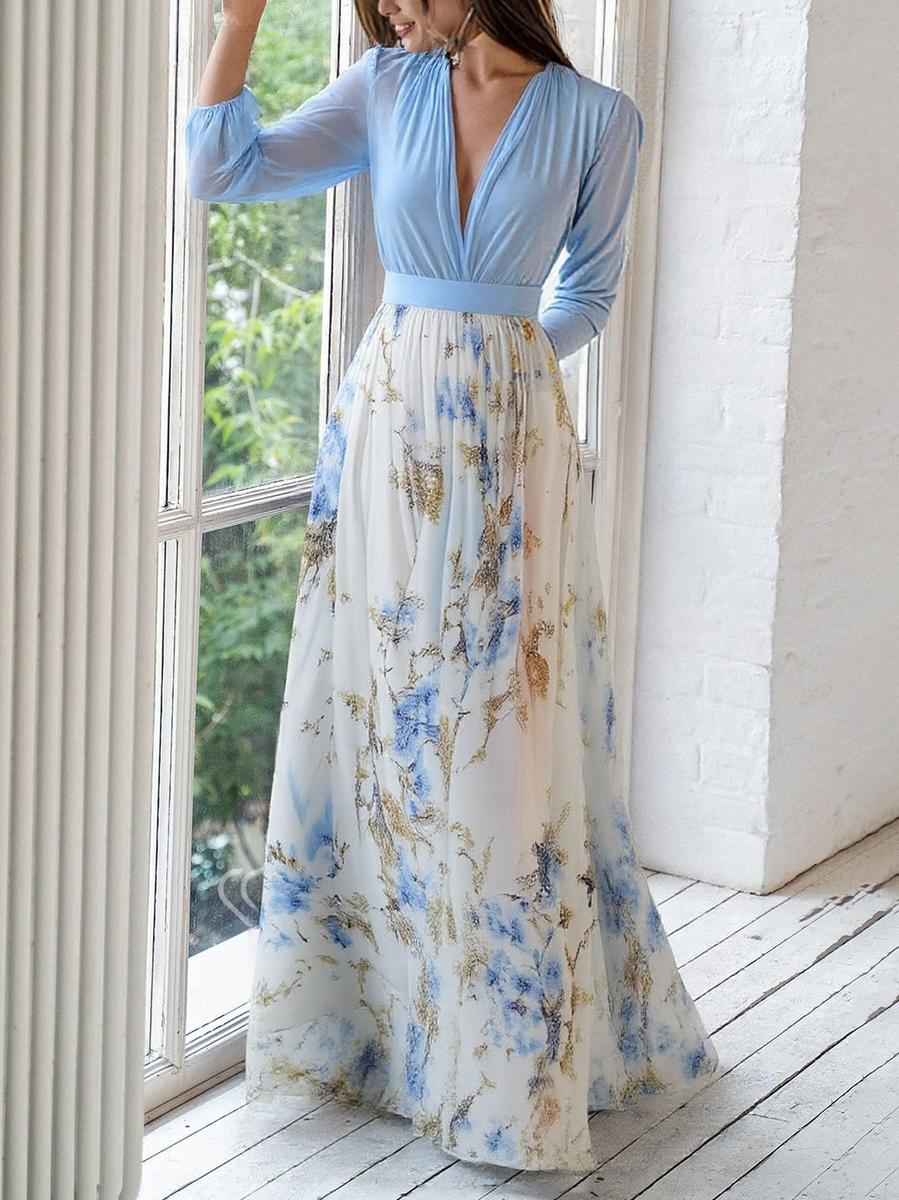 Elena™ - Robe longue élégante avec motif floral