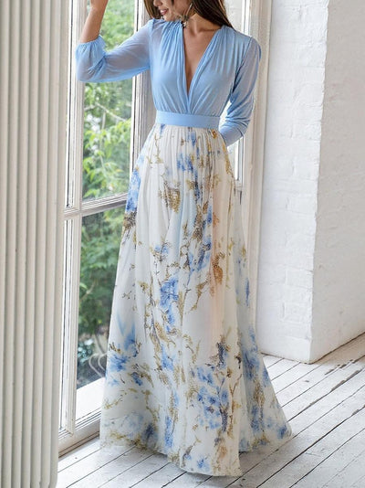 Elena™ - Robe longue élégante avec motif floral