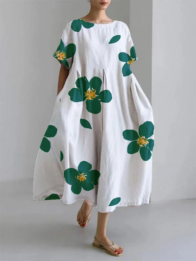 Paloma - Robe Décontractée Et Ample À Col Rond Et Imprimé Floral