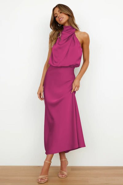 Lydia | Robe longue à col halter