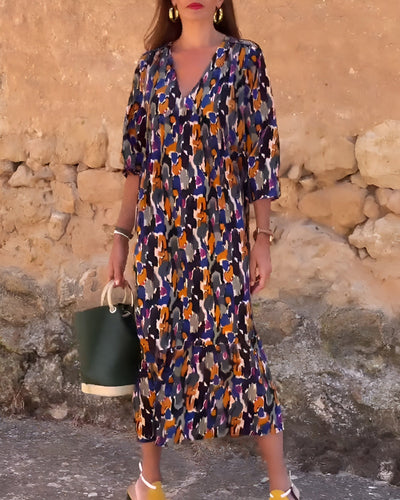 VIOLETTA – Robe Maxi Rétro Élégante