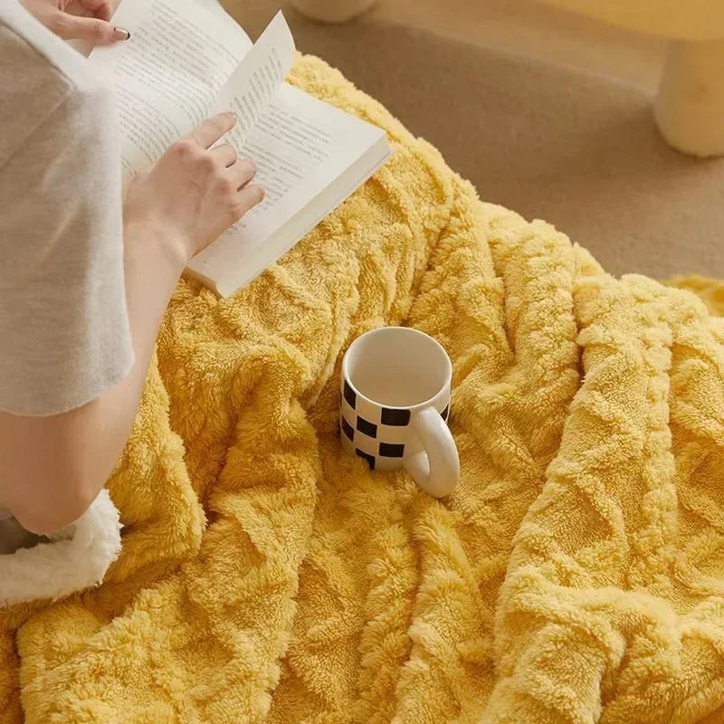WarmWool - Couverture hiver laine d’agneau épaisse