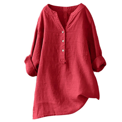 Crimson Light - Blouse Légère Col V Rode
