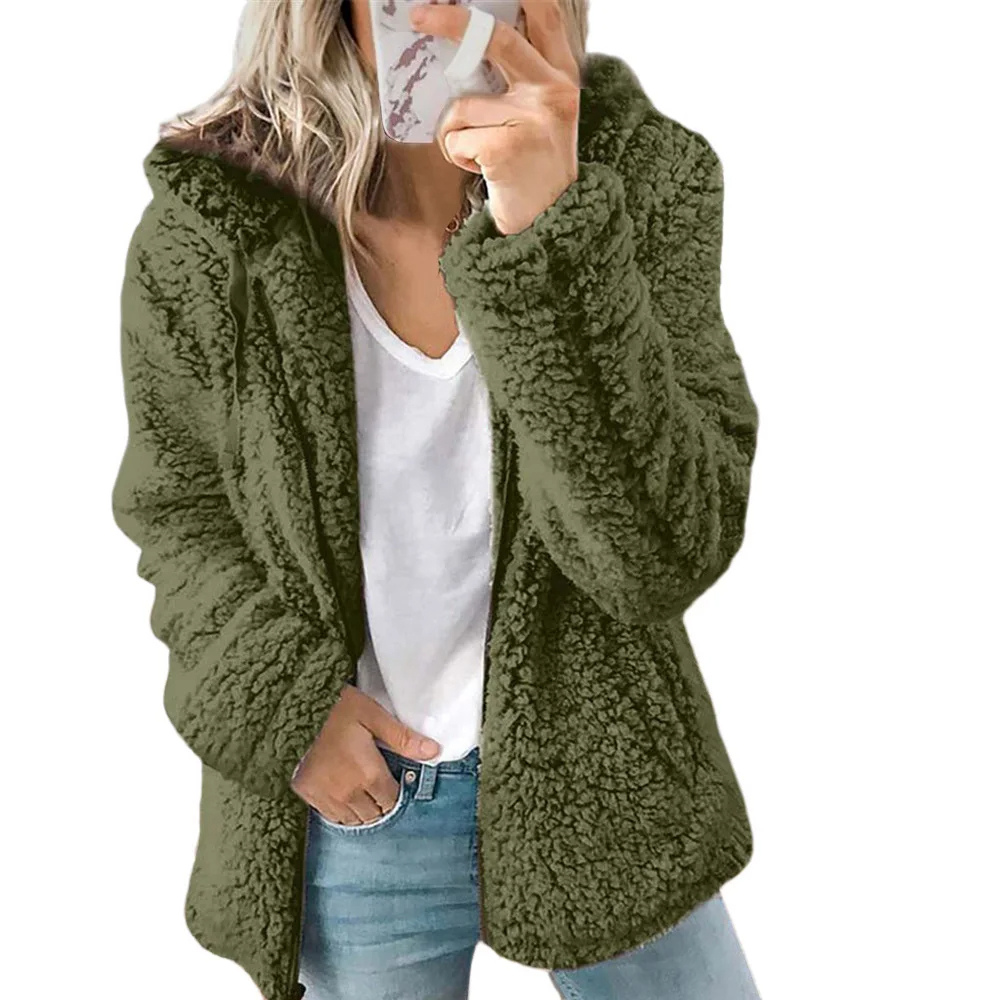 Camille - Veste En Peluche Avec Capuche Et Fermeture Éclair, Gilet En Fleece