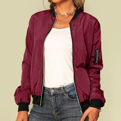 Émilie - Blouson Bomber Léger Avec Fermeture Éclair