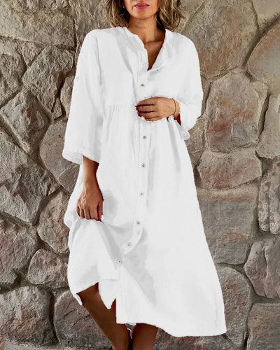 Camille - Robe Chemise Ample En Coton Et Lin