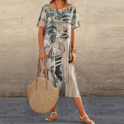 Serafina | Robe midi élégante avec imprimé abstrait