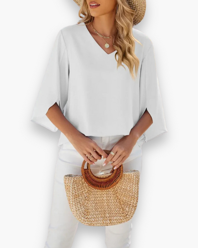 Blouse élégante femme | Col en V