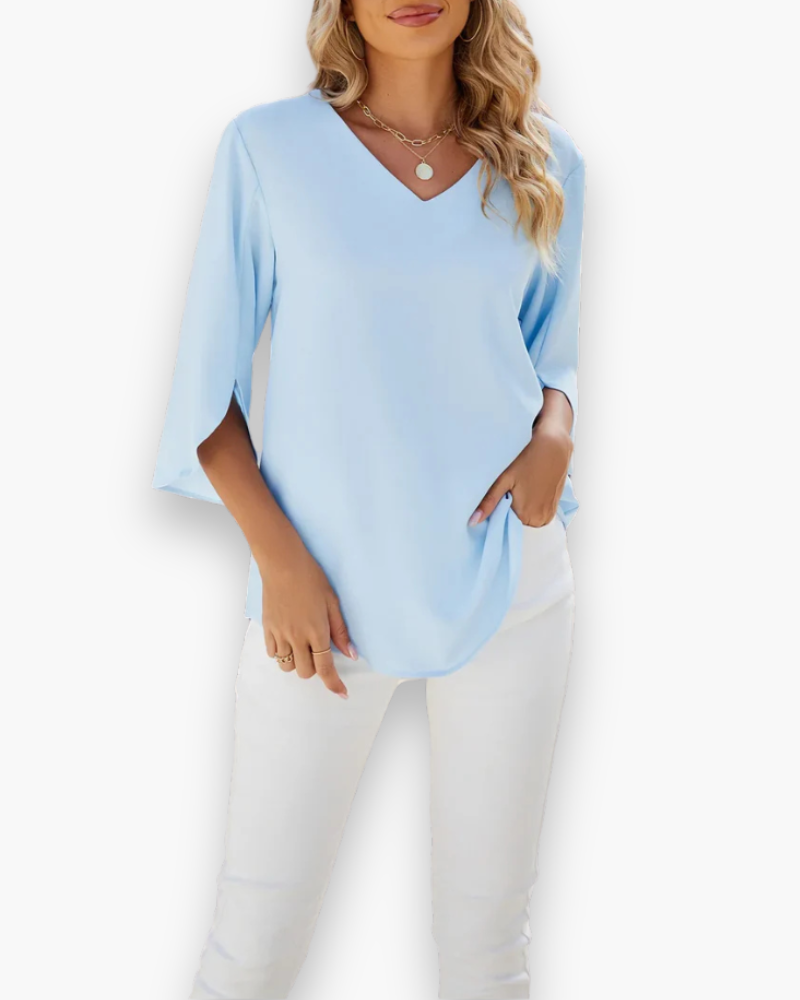 Blouse élégante femme | Col en V