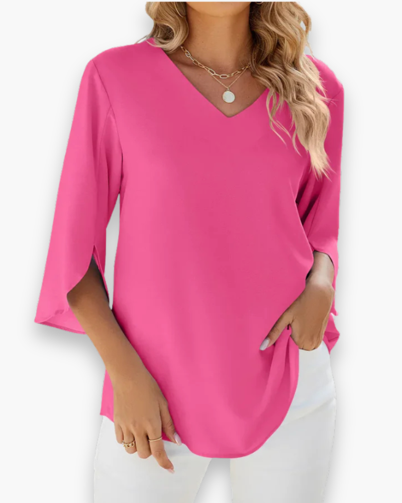 Blouse élégante femme | Col en V